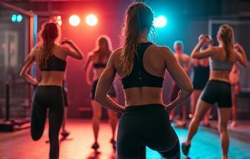 High-energy group fitness class at Ironbridge gym