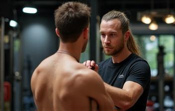 Personal trainer coaching a client at Ironbridge in Manchester